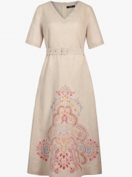 Obleka z vezenino white coffie