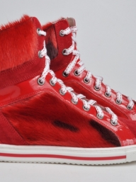 usnjeni čevlji s krznom tjulna Rdeča