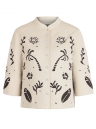 Jakna z vezenino white coffie